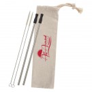 2-Pack Stainless Straw Kit with Cotton Pouch