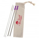 2-Pack Stainless Straw Kit with Cotton Pouch