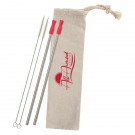 2-Pack Stainless Straw Kit with Cotton Pouch