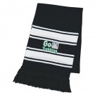 Two-Tone Knit Scarf With Fringe