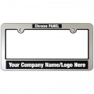 Ridged Chrome Faced Raised Letter Plastic License Frames