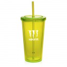 20 oz. Double Wall Acrylic Tumbler With Straw