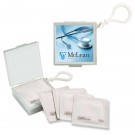 Individual Wet Wipes in Square Plastic Container & Carabiner