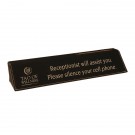 Leatherette Executive Nameplate With Business Card Holder